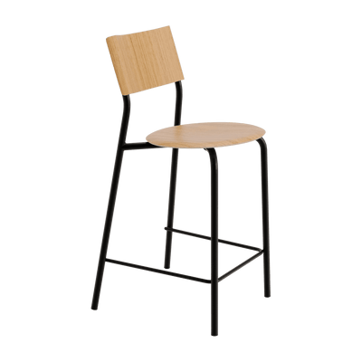 Chaise de bar en chêne et acier noir graphite 65 cm SSD - TIPTOE - The Cool Republic