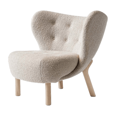 Fauteuil en laine beige et pieds en chêne naturel Little Petra VB1 - &tradition - The Cool Republic