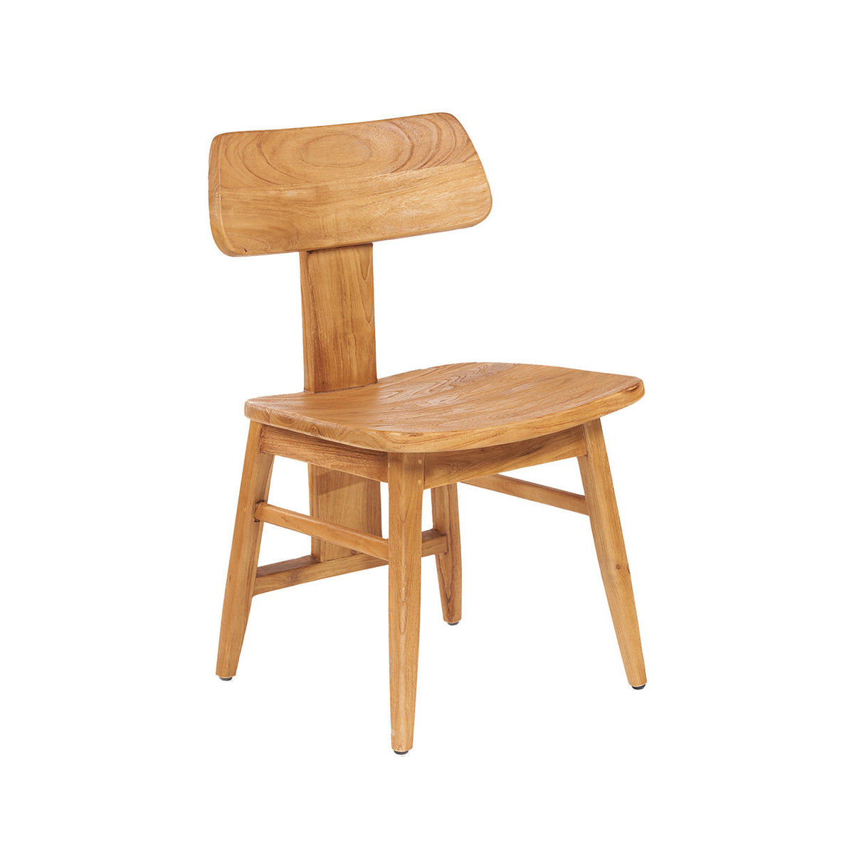 Chaise en bois de teck massif marron 51x49x83cm LovYa - Bazar Bizar