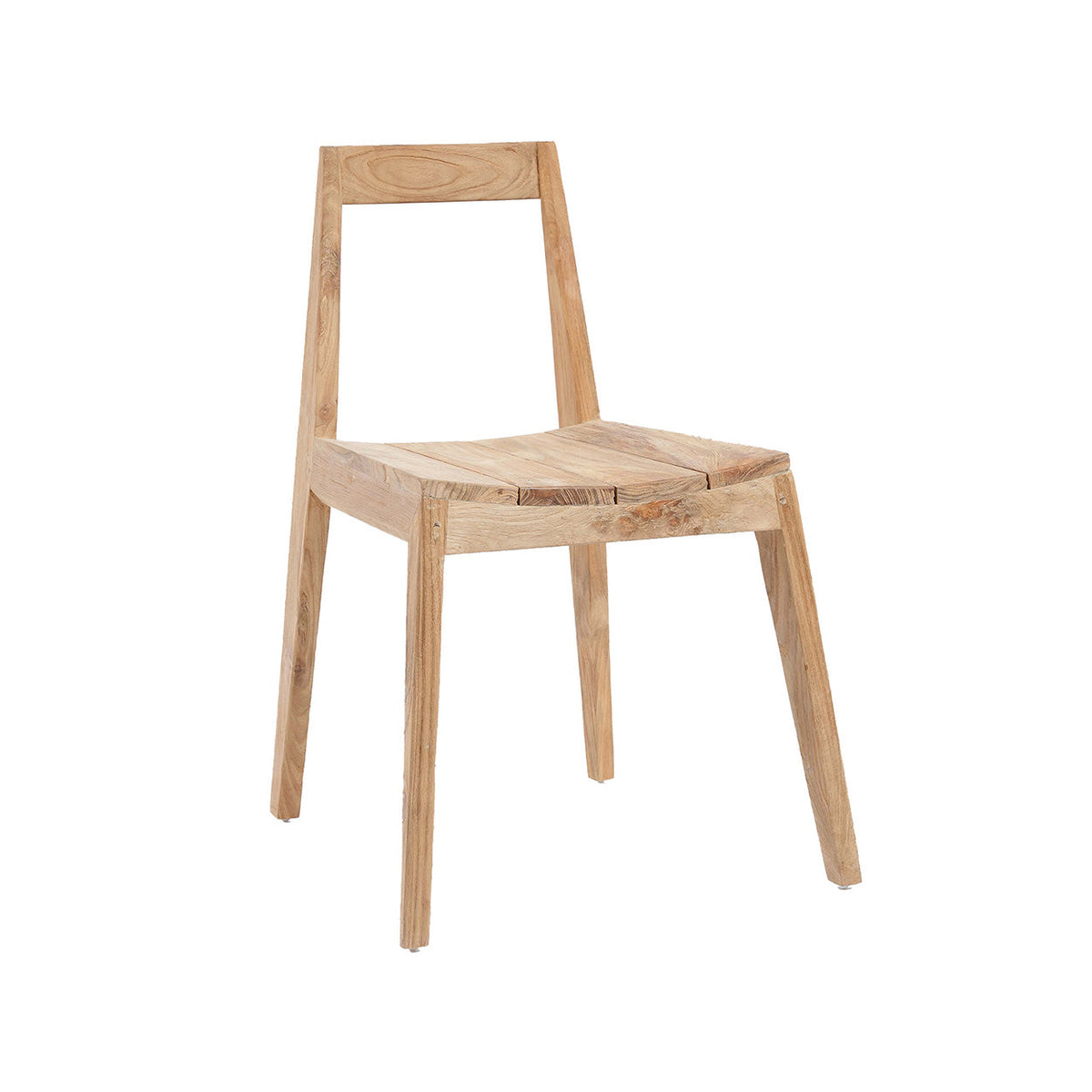 Chaise de jardin en bois de teck massif naturel 53x55x79cm Paxi - Bazar Bizar