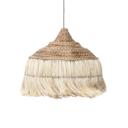 Suspension ronde en fibre végétale tressée beige 50cm Abaca Hoola Pendant - Natural - L - Bazar Bizar