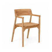 Chaise avec accoudoirs en bois de teck massif marron 58x52x80cm Febriansah - Bazar Bizar