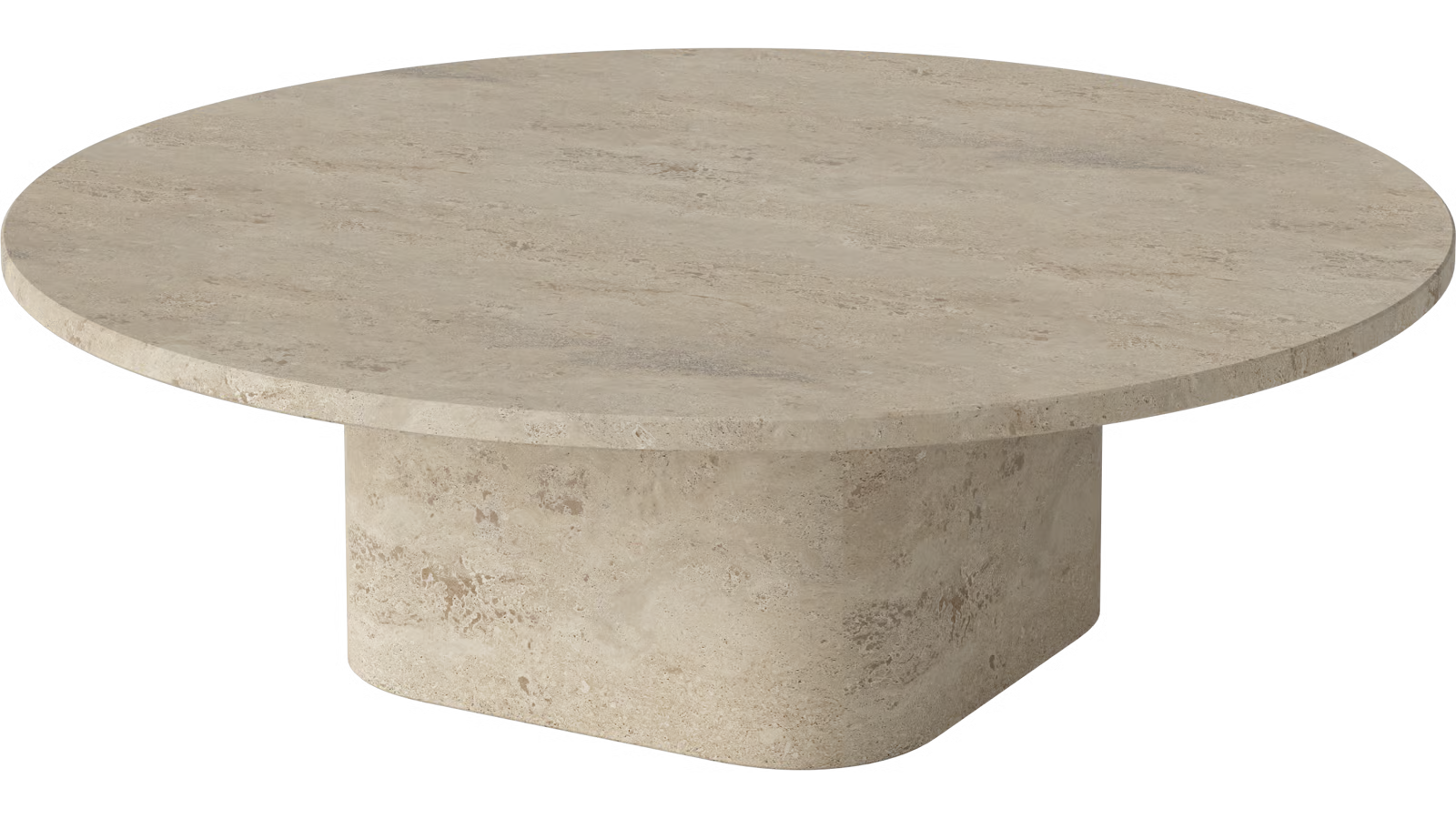 Tavolino basso rotondo in travertino sabbia 90x28cm Eida - Bolia
