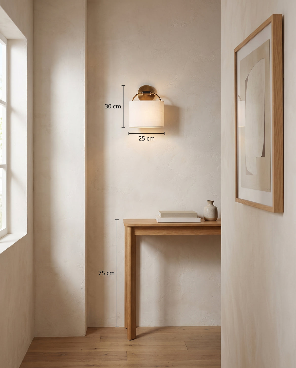 Wall light in steel and patinated brass 25x30cm Pete - Troy Lighting en situation