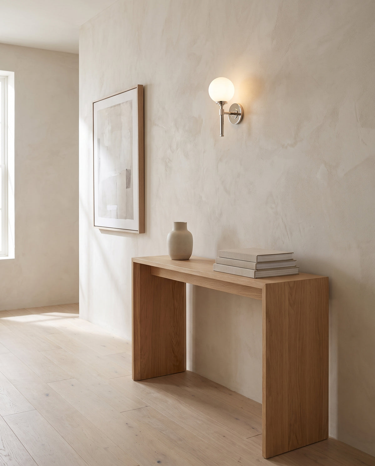Applique de salle de bain en acier nickel poli 15x32cm Bowery - Hudson Valley Lighting en situation