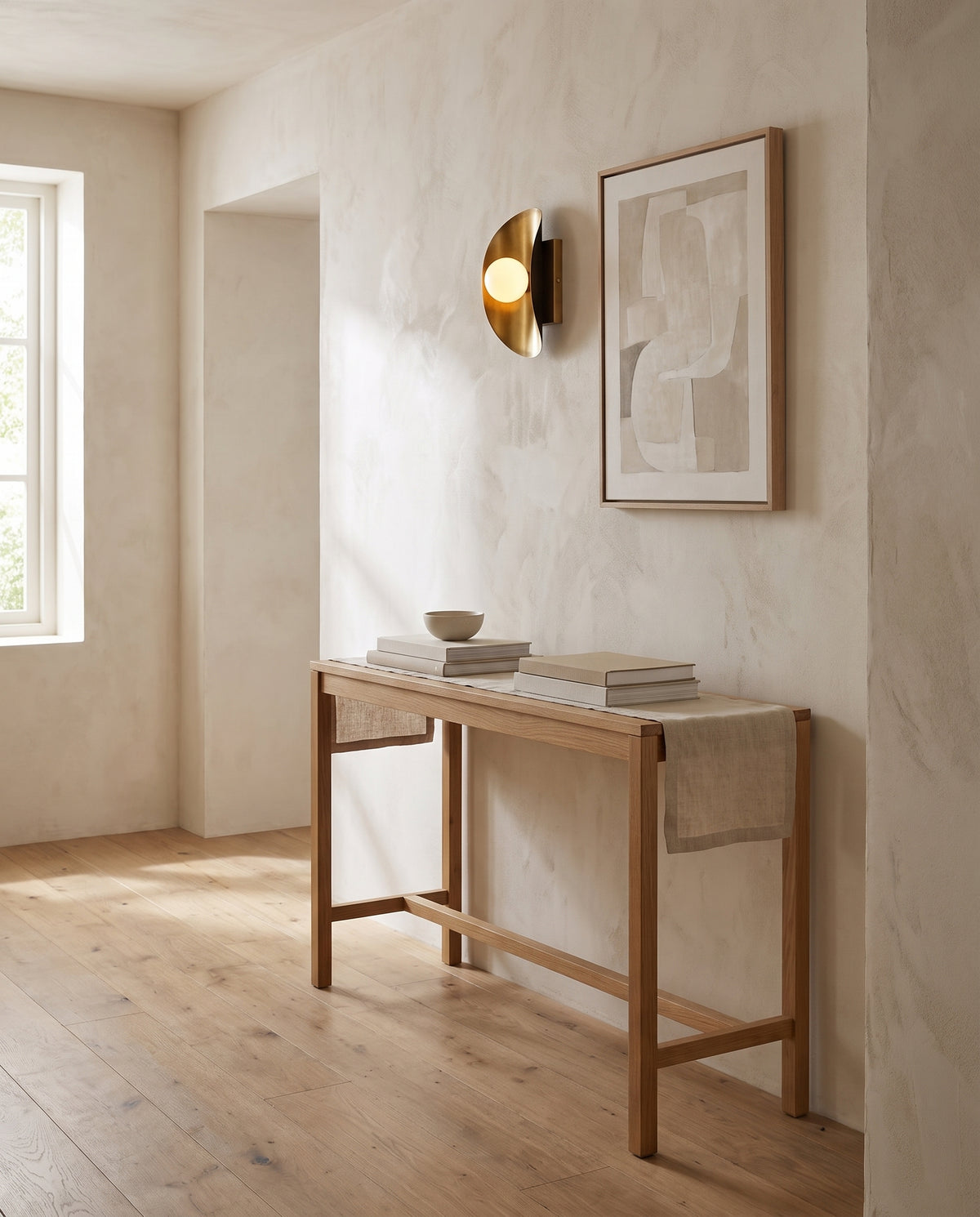 Applique murale en laiton laiton ancien à touches de bronze 12x25cm Hopper - Corbett Lighting en situation