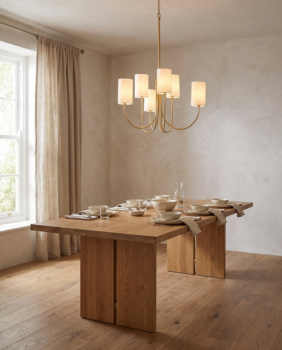Suspension en acier laiton vieilli 74x55cm Harlem - Hudson Valley Lighting en situation