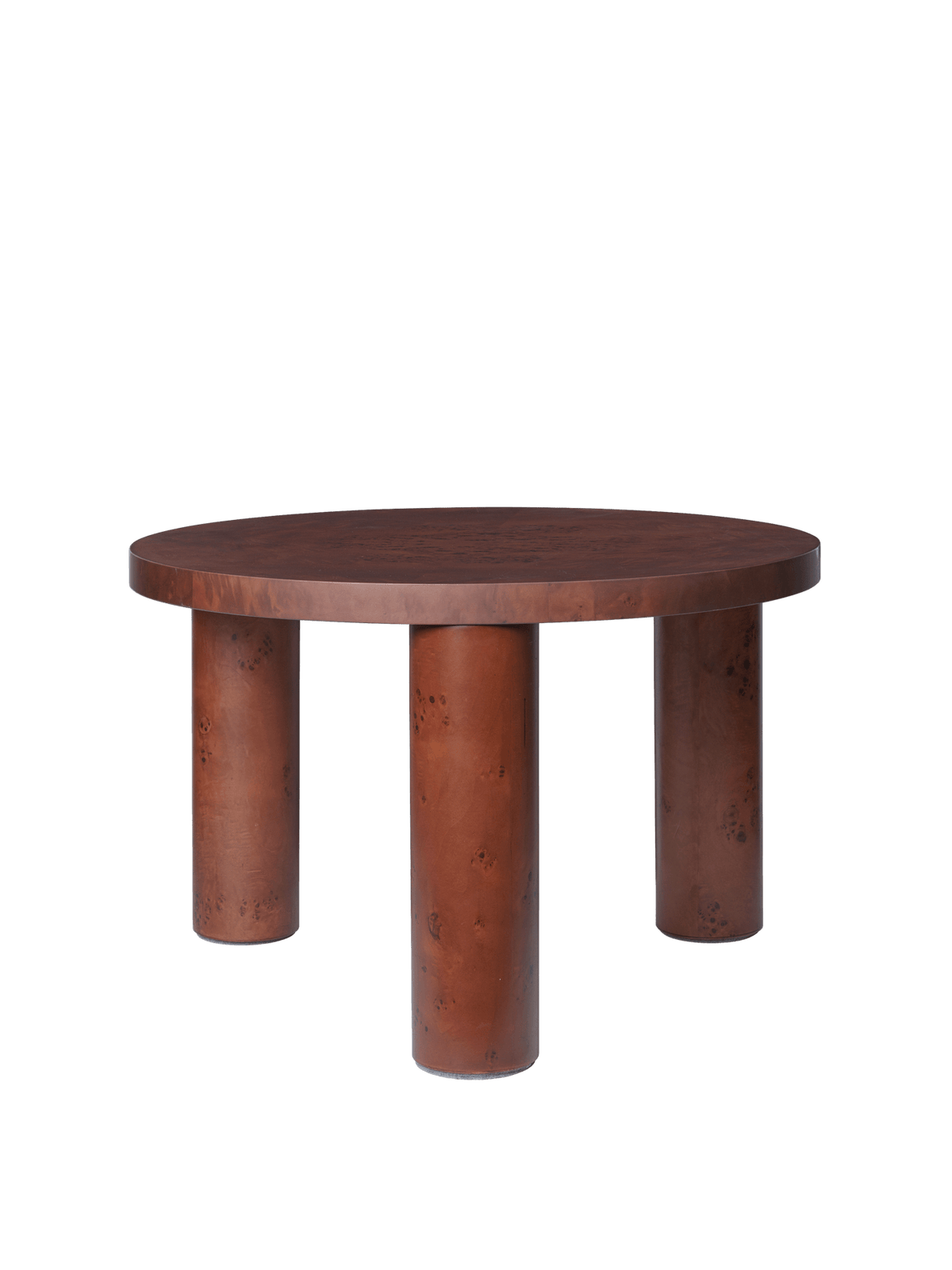 Table basse ronde en peuplier teinté foncé vernis brillant 65 x 41,4 cm Post - Ferm Living