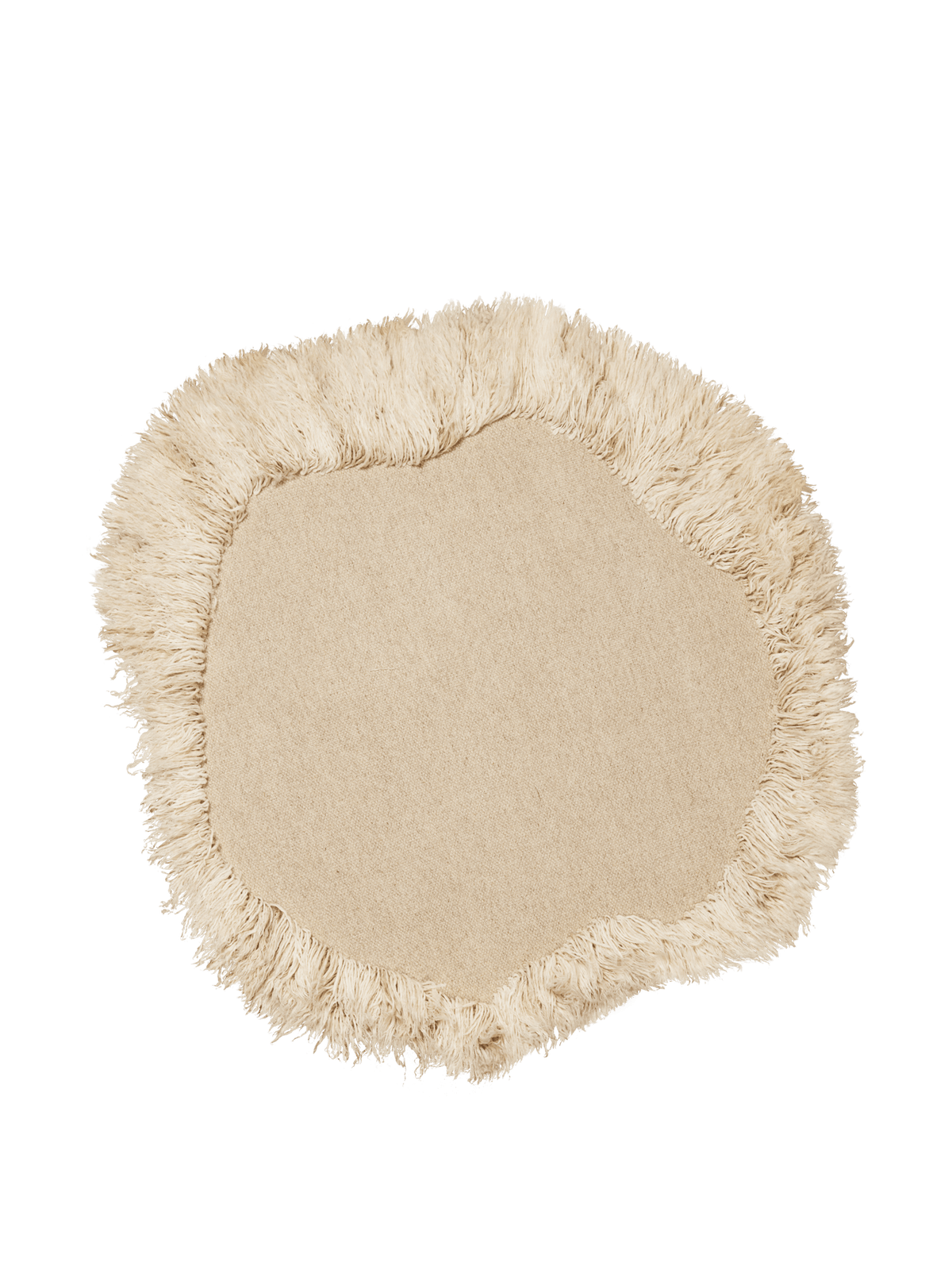 Tappeto rotondo organico in lana e cotone beige 120 cm Norte - Ferm Living
