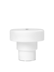 Lampada portatile in vetro soffiato bianco e acciaio cromato 19 x 16,5 cm Ripple - Ferm Living