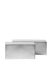 2 Couchtische aus gebürstetem Edelstahl 91 x 61,5 x 35 cm Ferra - Ferm Living