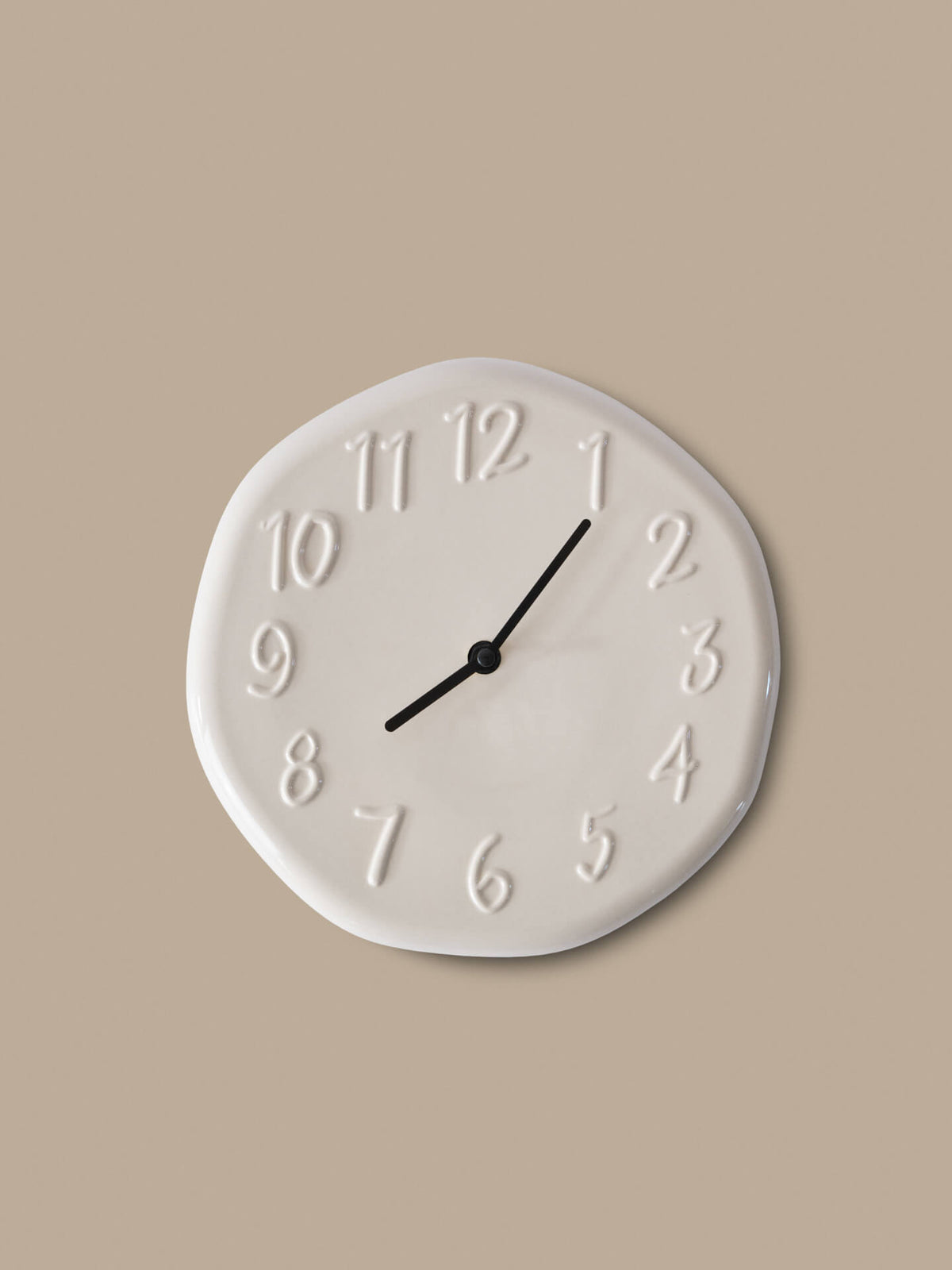 Orologio da parete in gres smaltato beige 25 cm Loopi - Ferm Living