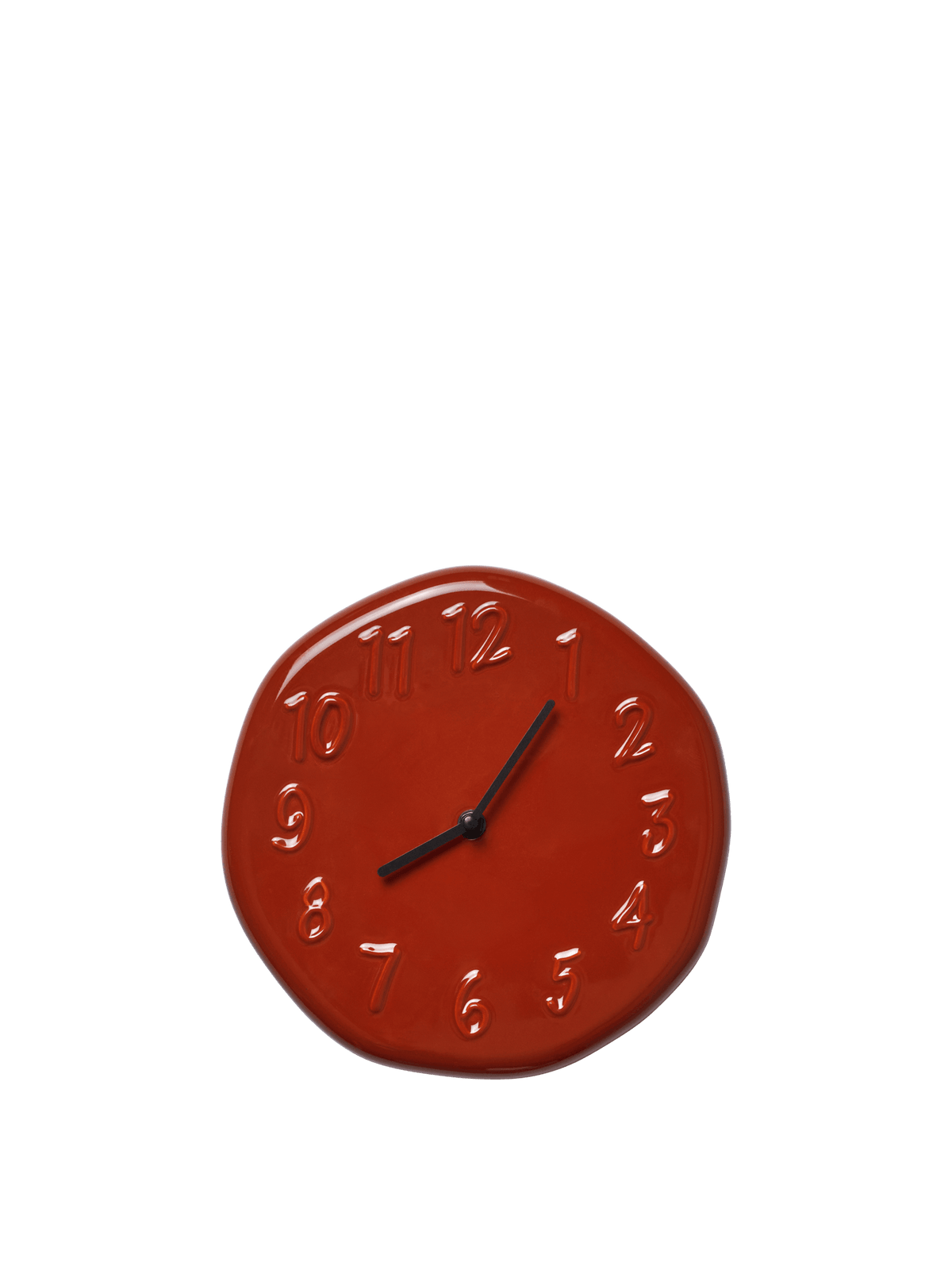 Orologio da parete in gres smaltato rosso 25 cm Loopi - Ferm Living