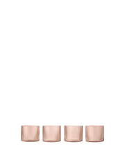 4 Niedrige Wassergläser aus recyceltem Blasglas rosa 7,6 x 6,1 cm Ripple - Ferm Living