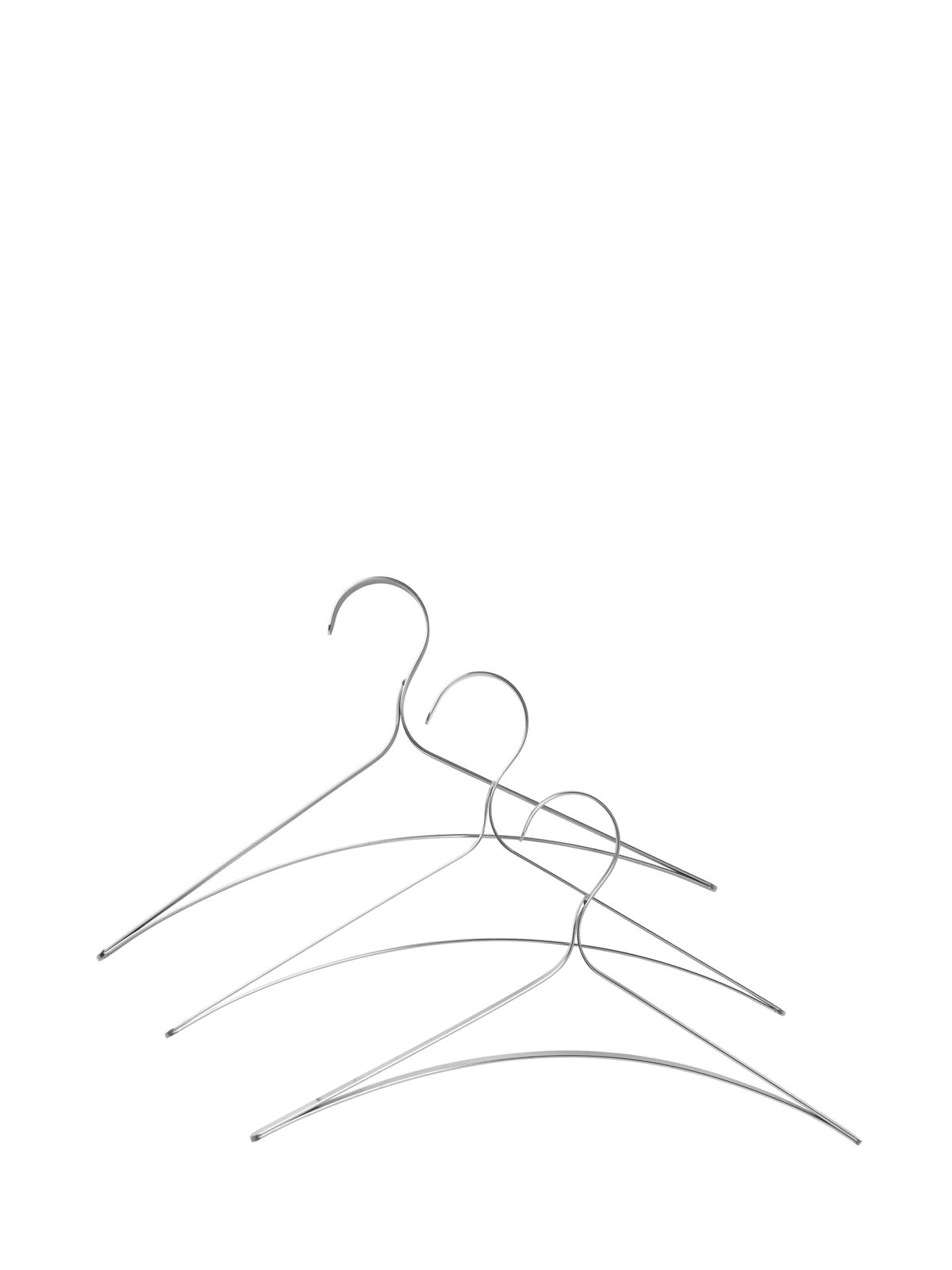 3 Cintres en acier inoxydable brossé Bowline - Ferm Living