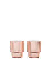 2 Vasos de agua de plástico transparente rosa 6,6 x 7,7 cm Ripple - Ferm Living