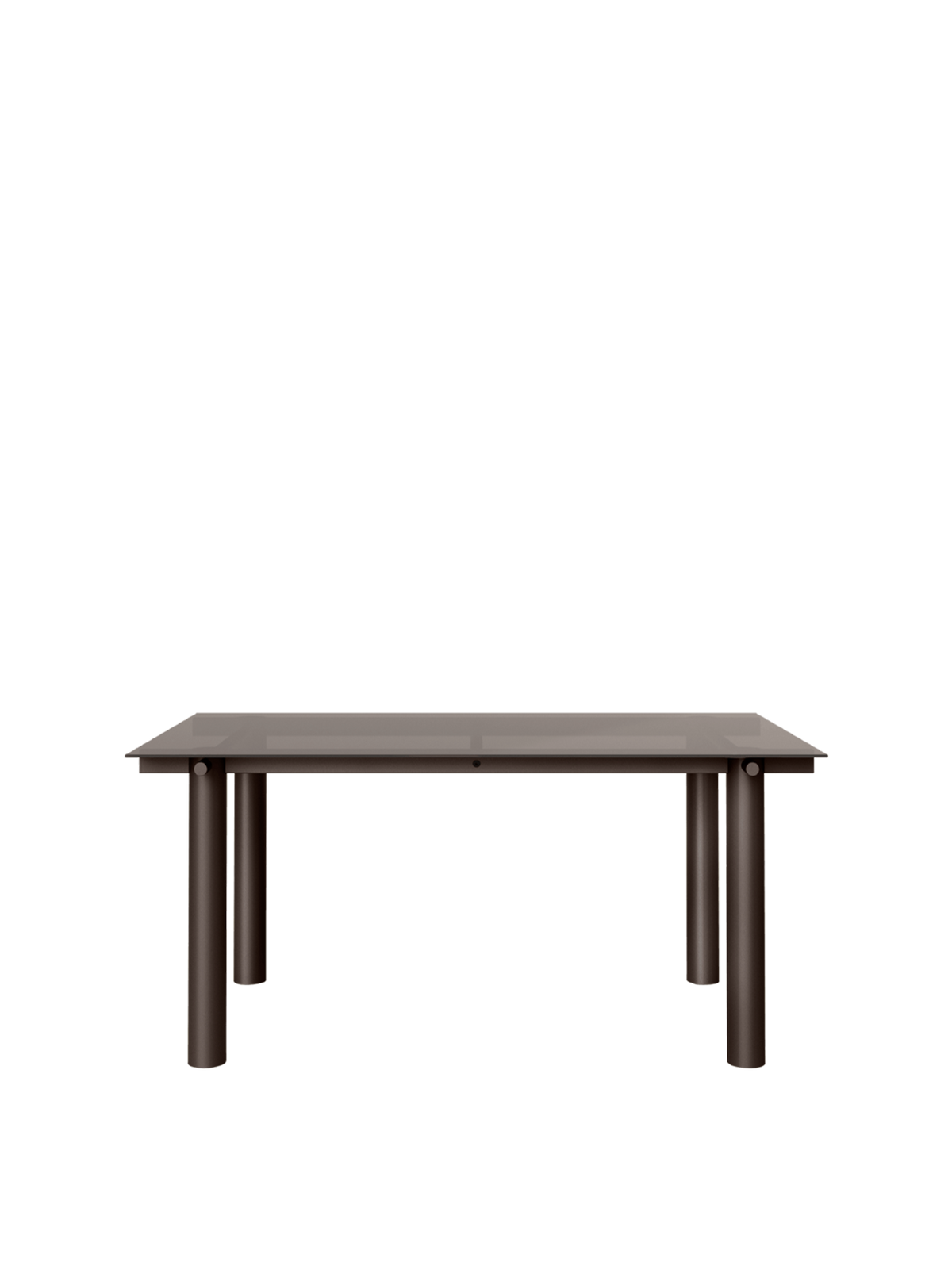 Table à manger rectangulaire en acier marron et verre teinté foncé 160 x 90 cm Atura - Ferm Living