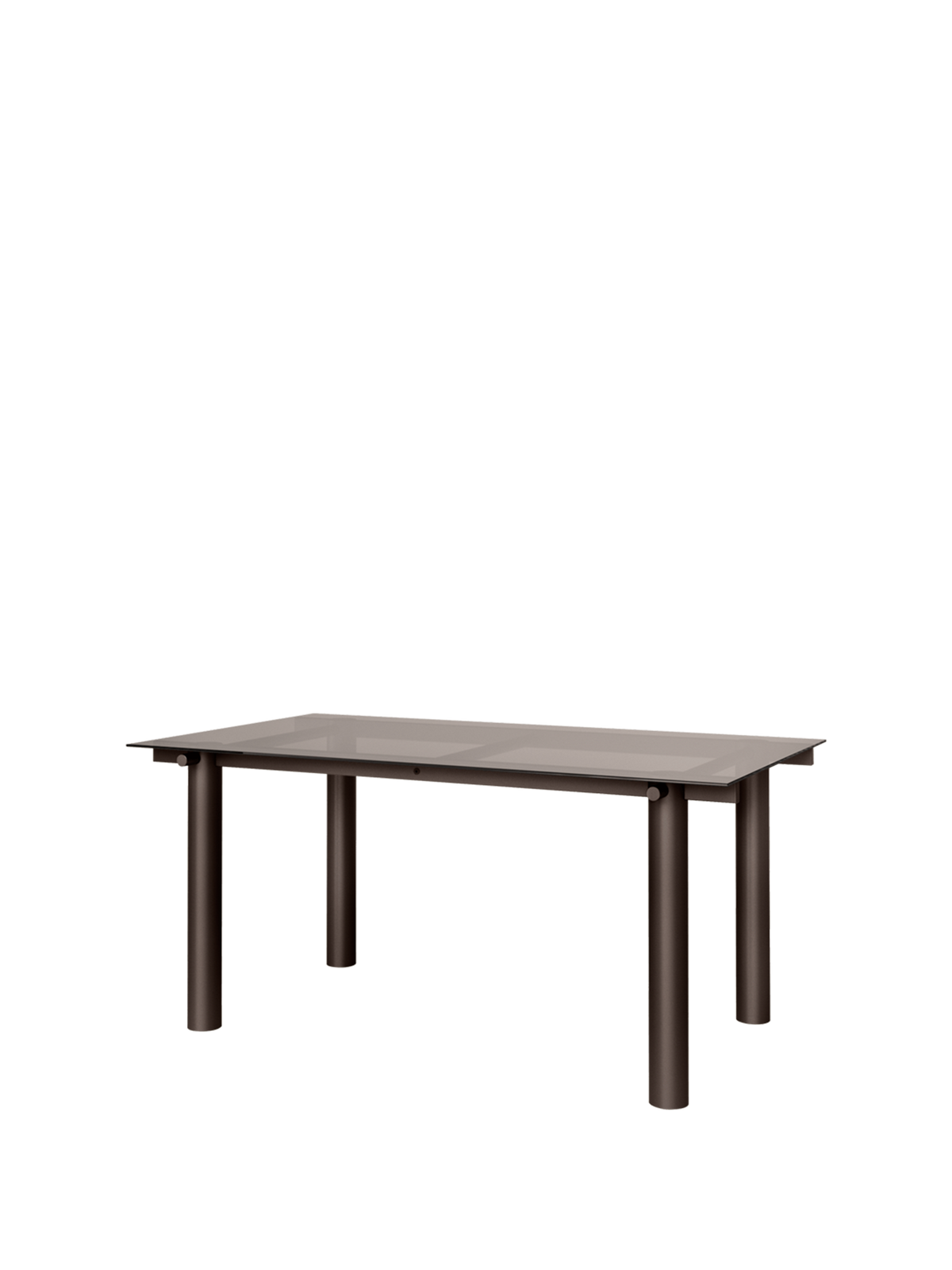 Table à manger rectangulaire en acier marron et verre teinté foncé 160 x 90 cm Atura - Ferm Living
