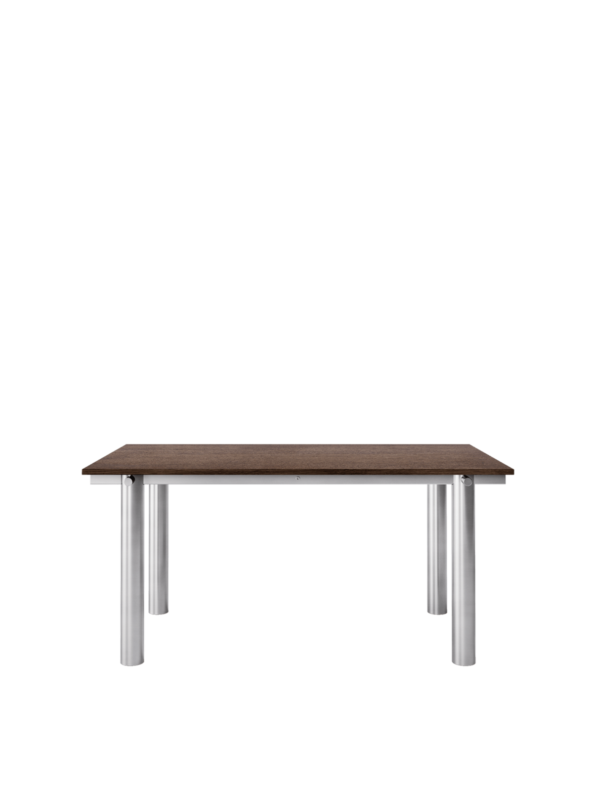 Table à manger rectangulaire en acier inoxydable brossé et chêne foncé vernis 160 x 90 cm Atura - Ferm Living