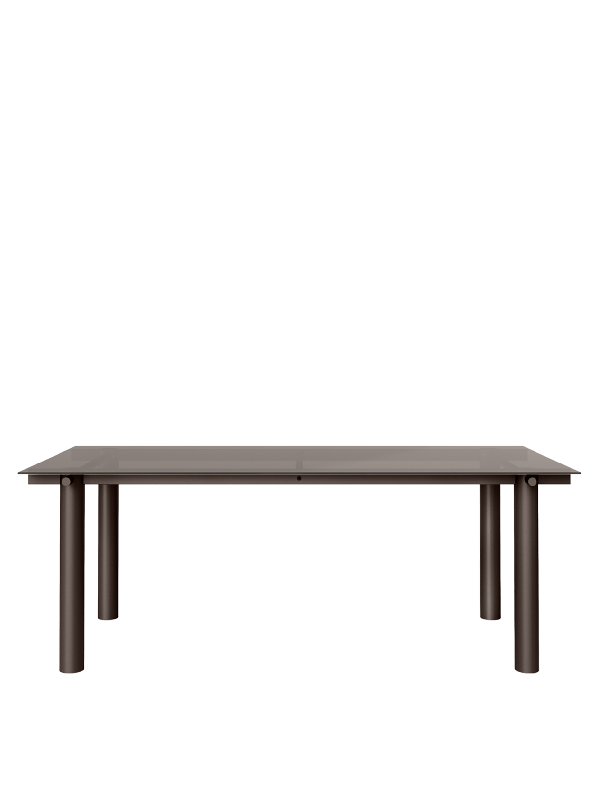 Table à manger rectangulaire en acier marron et verre teinté foncé 200 x 90 cm Atura - Ferm Living