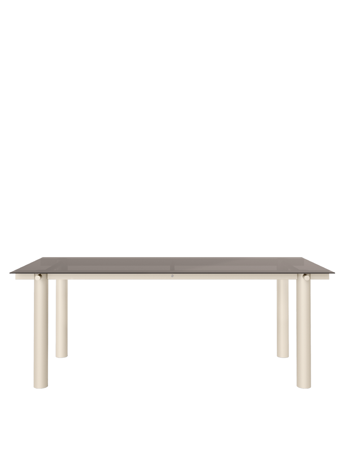 Table à manger rectangulaire en acier beige et verre teinté foncé 200 x 90 cm Atura - Ferm Living