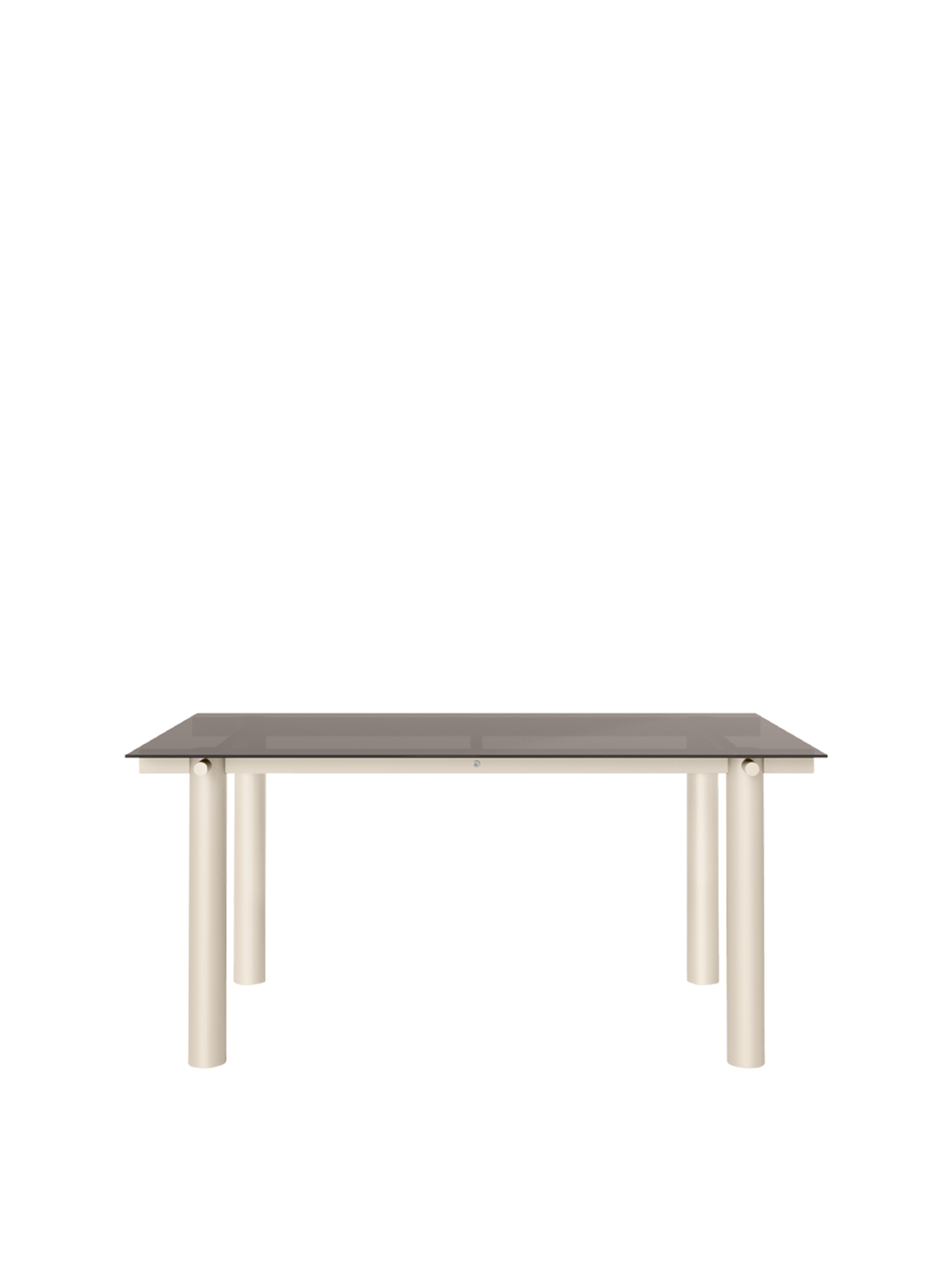 Table à manger rectangulaire en acier beige et verre teinté foncé 160 x 90 cm Atura - Ferm Living