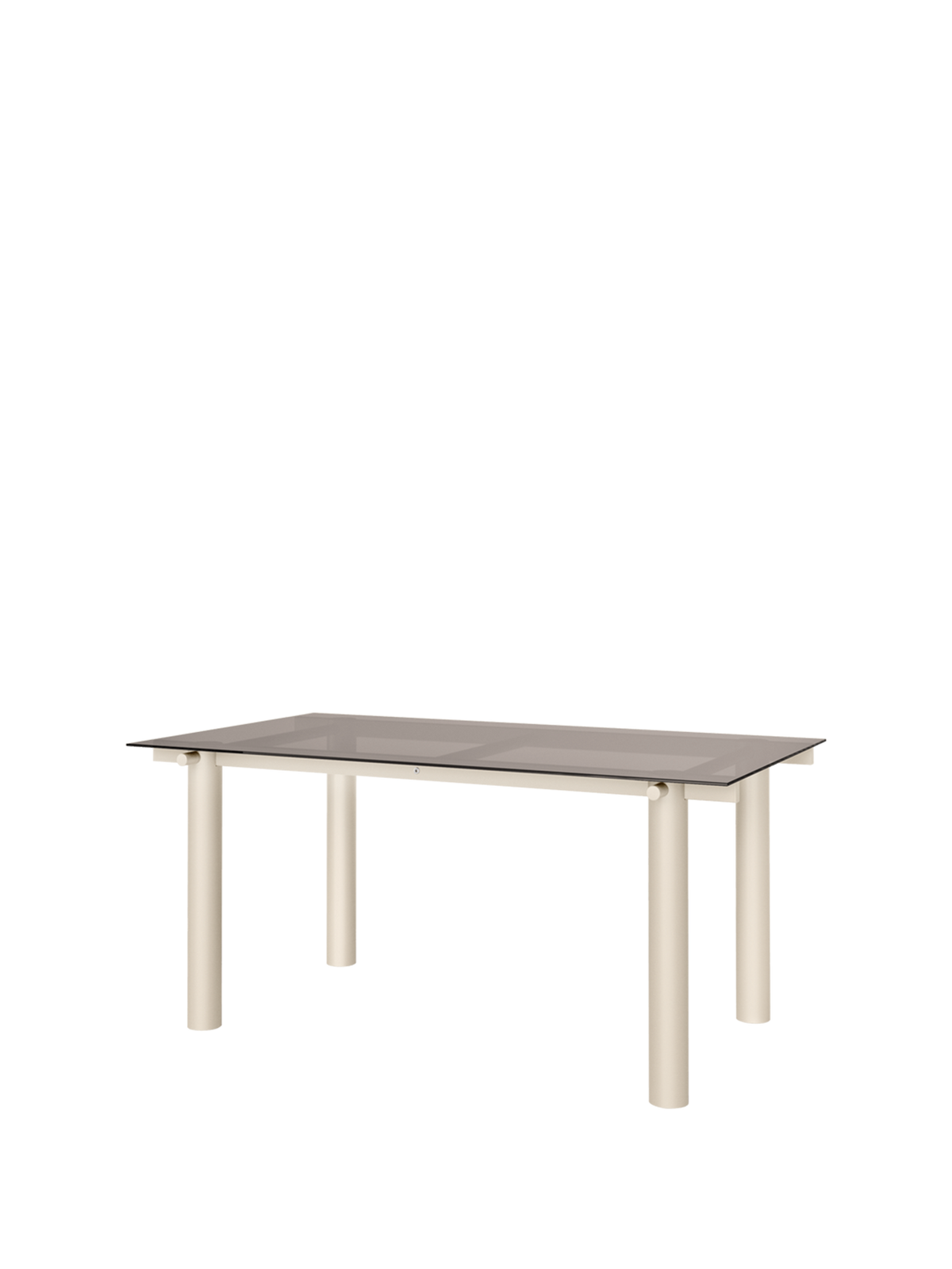 Table à manger rectangulaire en acier beige et verre teinté foncé 160 x 90 cm Atura - Ferm Living