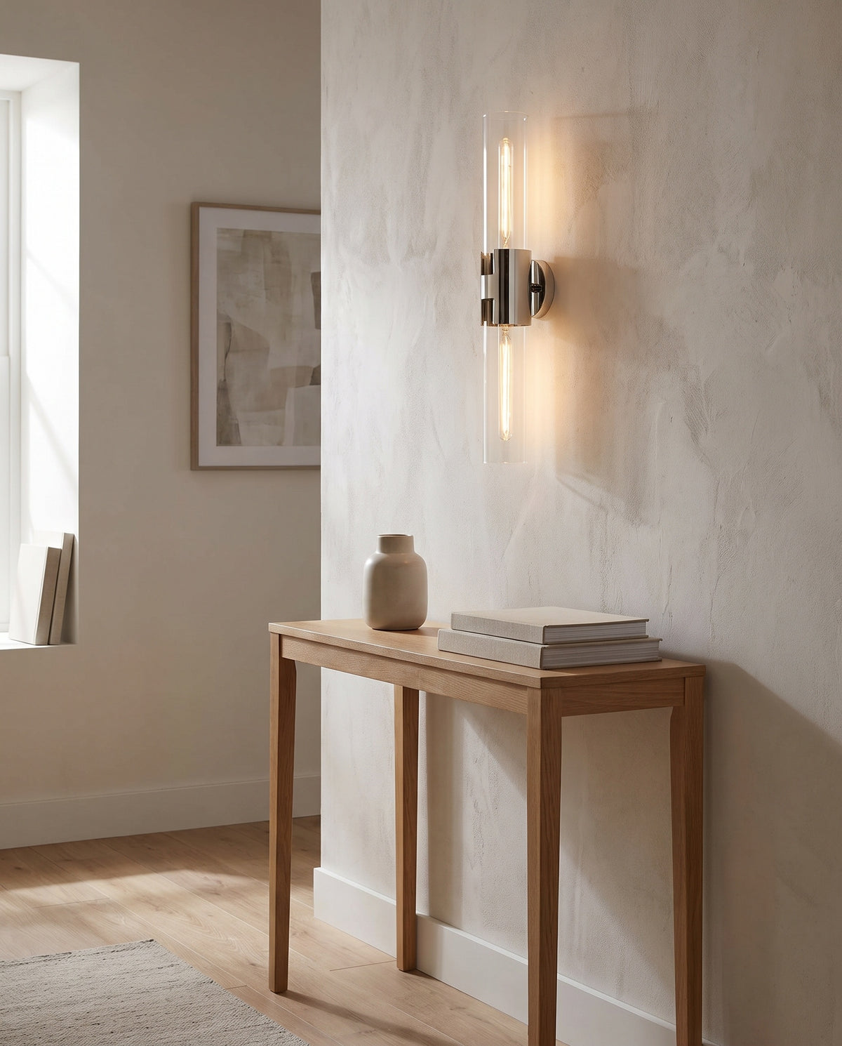 Applique murale en aluminium nickel poli 12x65cm Amado - Troy Lighting en situation