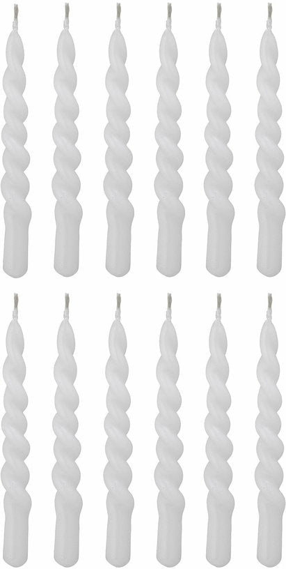 12 bougies blanches en paraffine Twist - Bloomingville - The Cool Republic