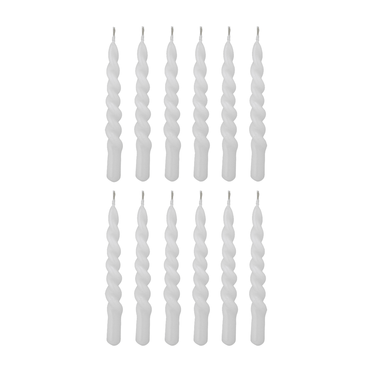 12 bougies blanches en paraffine Twist - Bloomingville - The Cool Republic