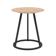 Tabouret rond en frêne naturel et métal gris ardoise mat 45 cm Gustave - Hartô