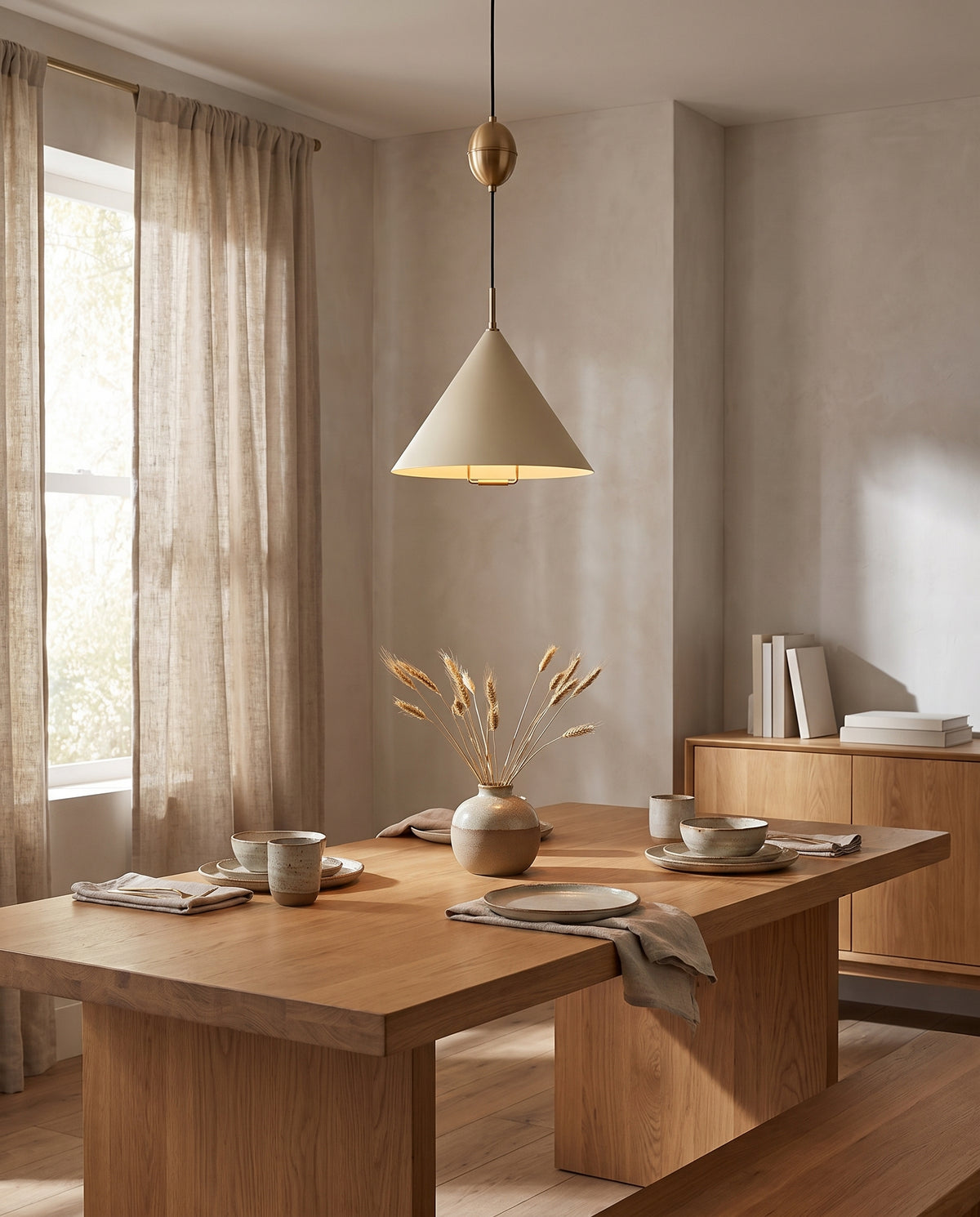 Patinated brass and sand suspension 46x43cm Fontana - Troy Lighting en situation
