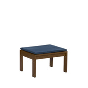 Taburete de jardín en acero marrón y cojines azul oscuro 65x52x42cm Haus - Hübsch