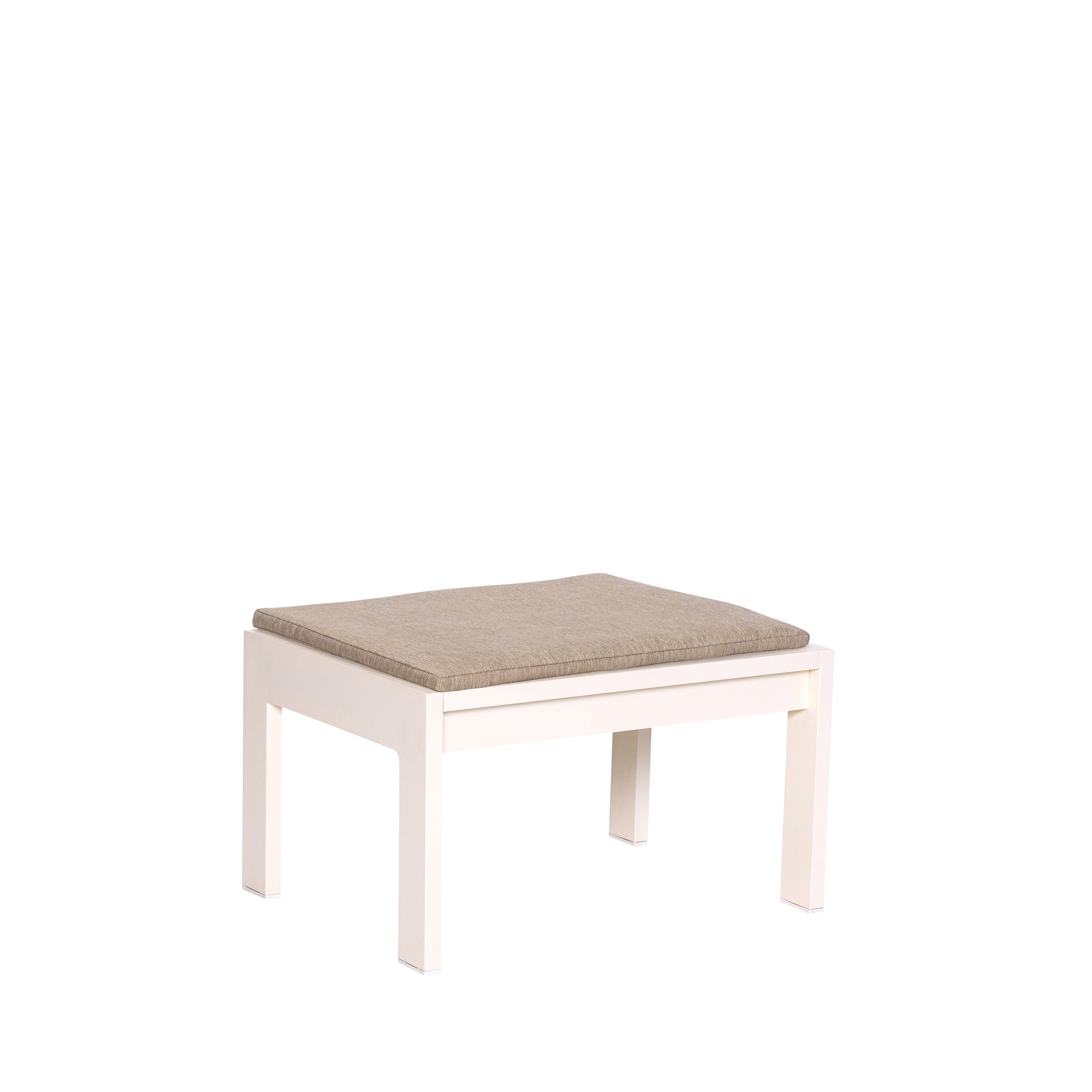 Gartenschemel aus Stahl beige mit beige-sandfarbenen Kissen Haus - Hübsch