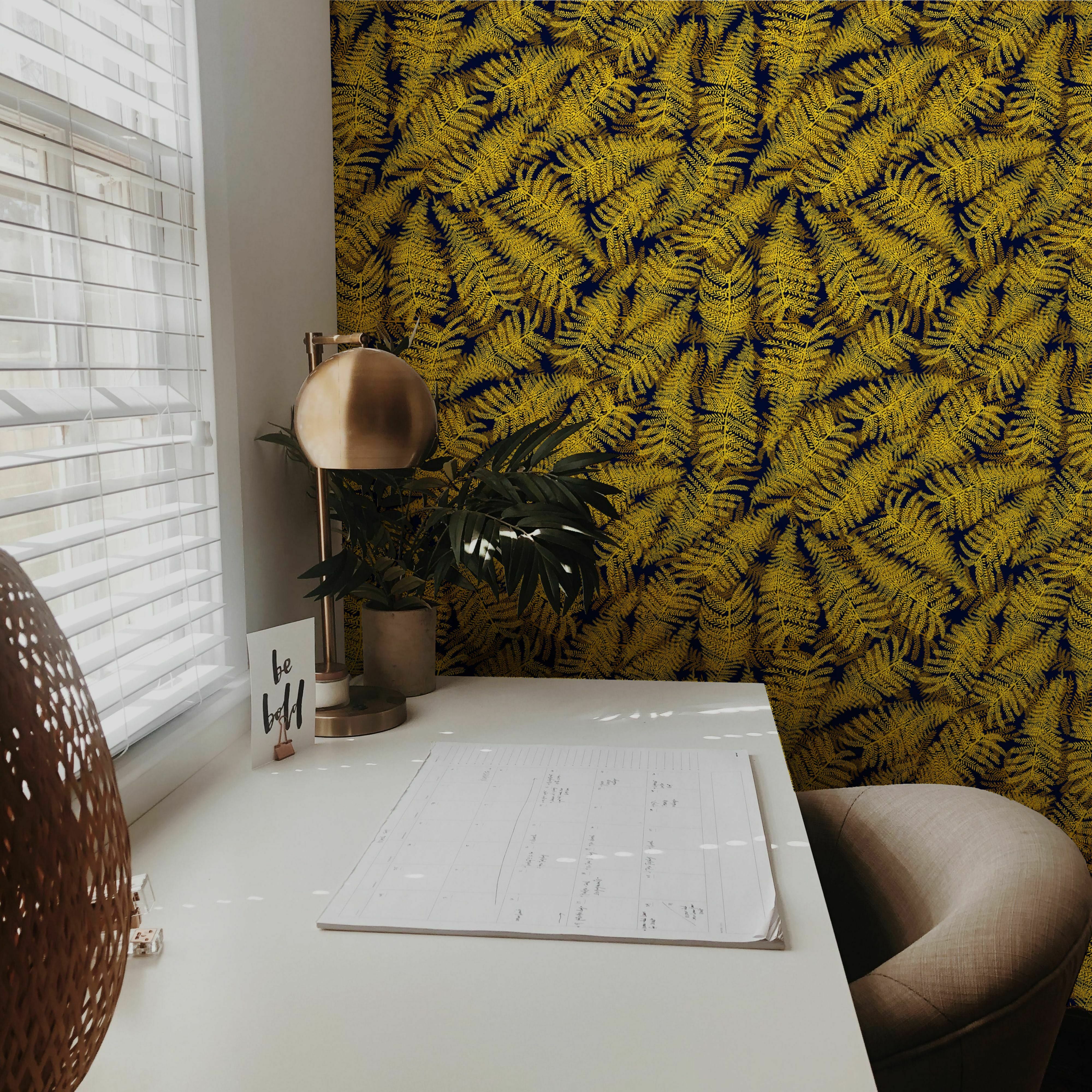 Papier peint jaune Fougères Raccordable - Edito — 143264.jpg