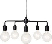 Leonard black 5-branch chandelier 46 cm - Audo