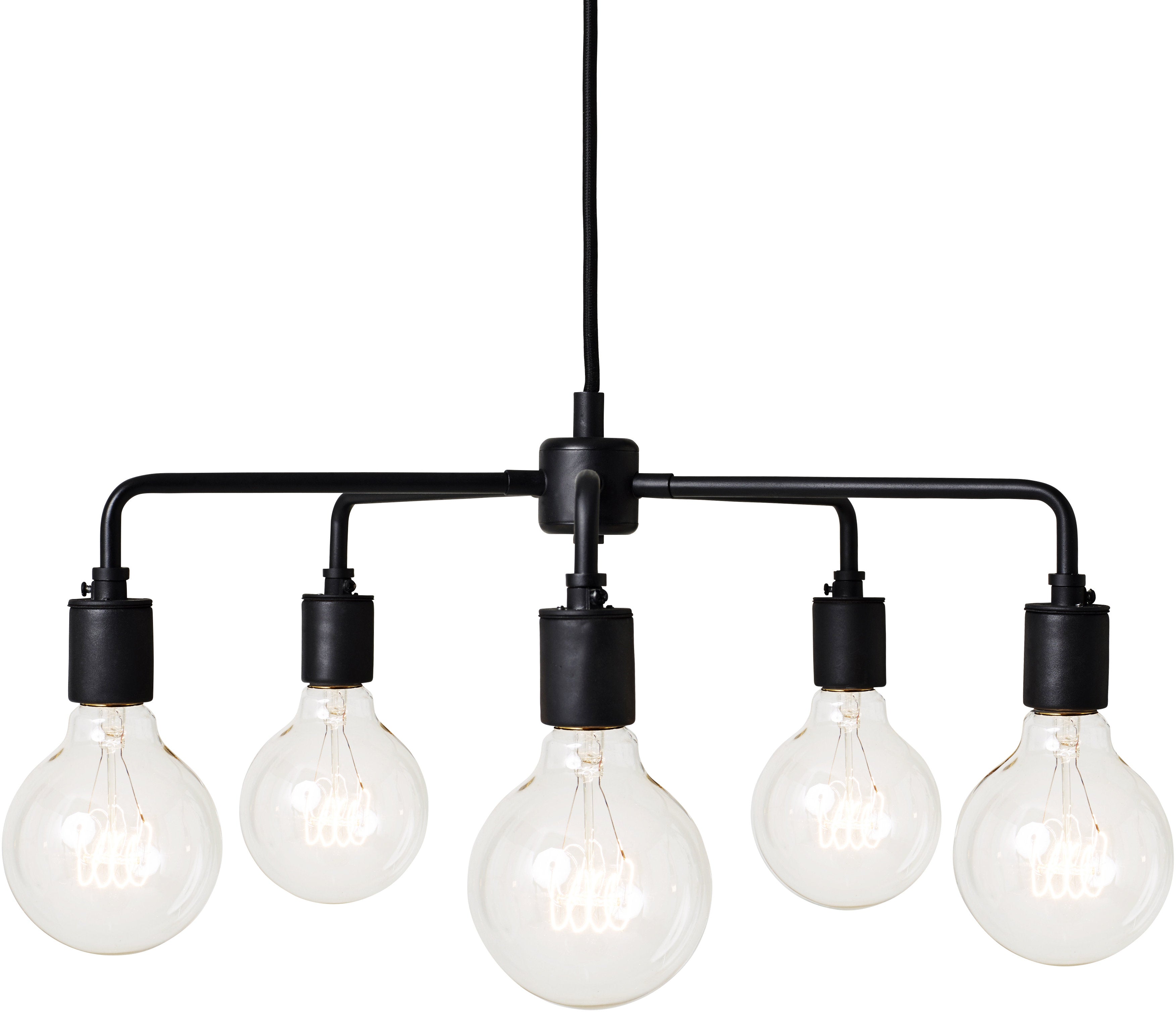 Lustre 5 branches Leonard noir 46 cm - Audo