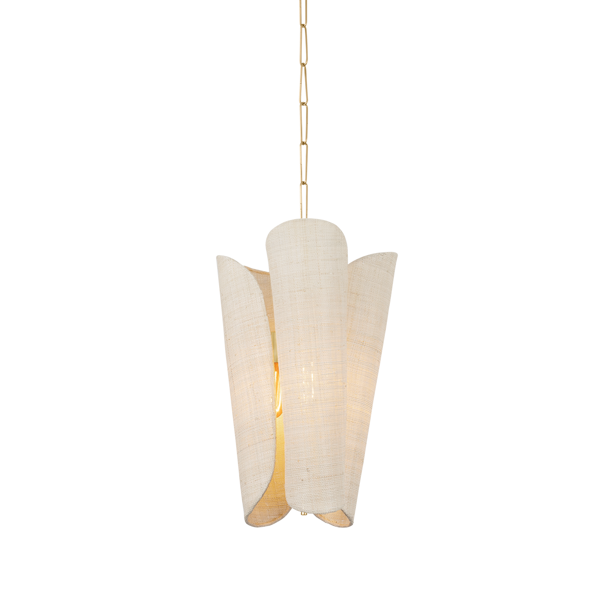 Suspension en textile feuille d'or 36x60cm Springhill - Hudson Valley Lighting