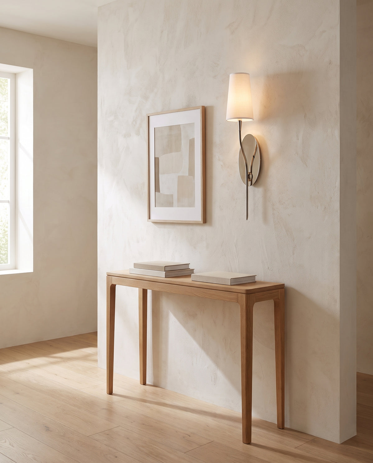 Applique murale en laiton nickel poli 13x65cm Rutland - Hudson Valley Lighting en situation