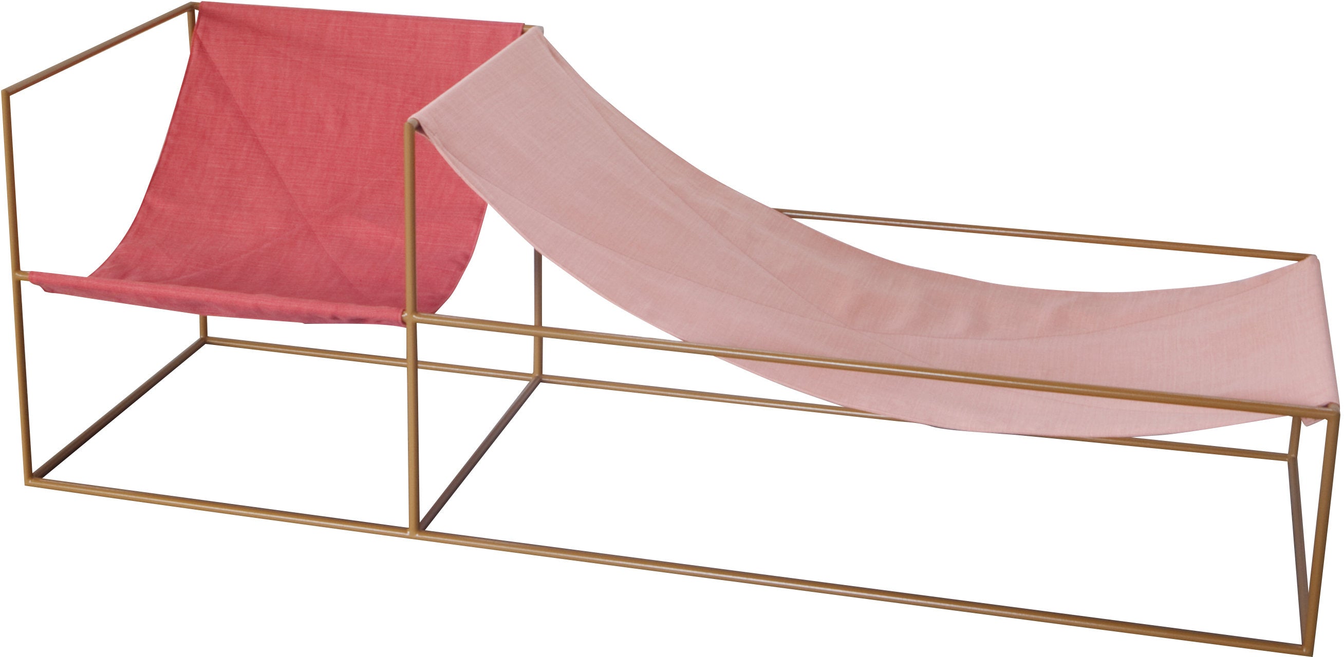 Duo Seat armchair and chaise longue / Red / Pink - valerie_objects