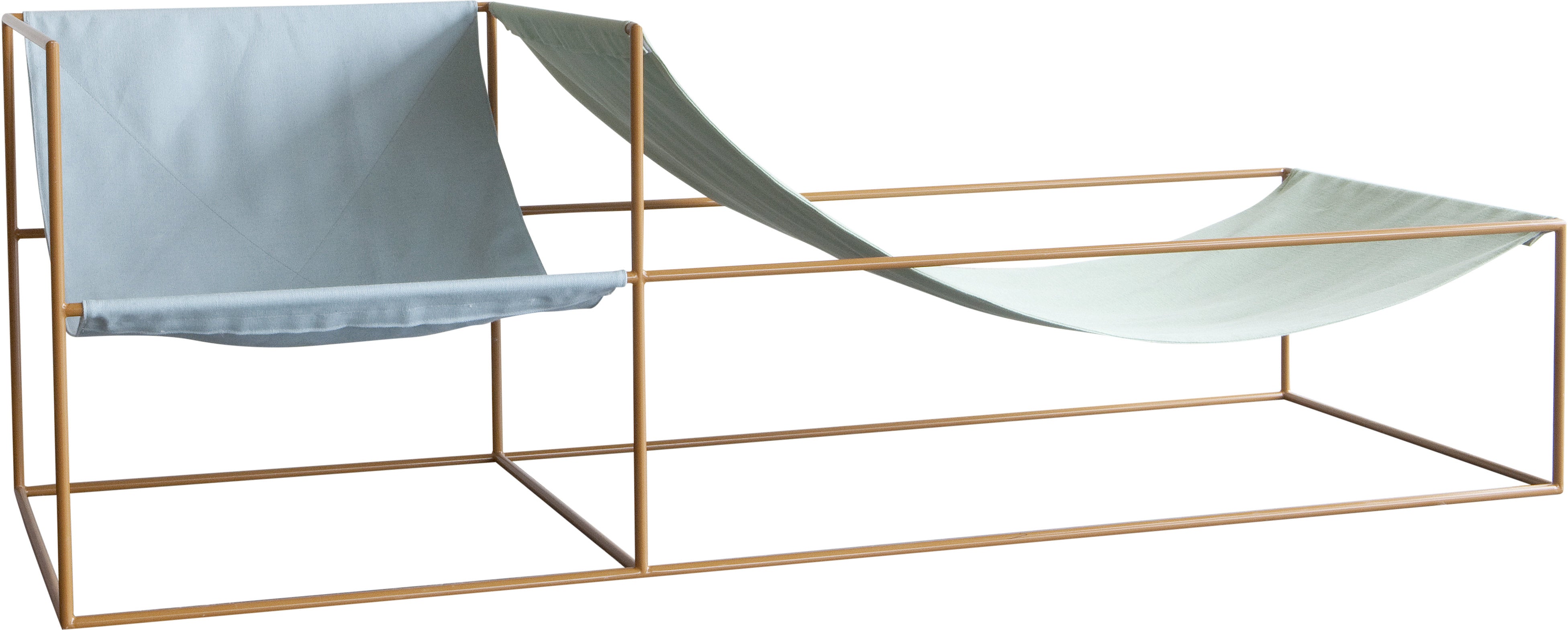 Duo Seat armchair and chaise longue / Blue / Green - valerie_objects