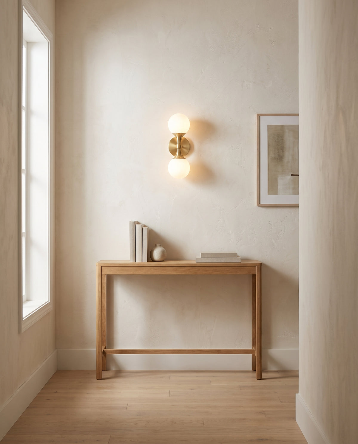 Applique murale en acier laiton vieilli 12x34cm Astoria - Hudson Valley Lighting en situation