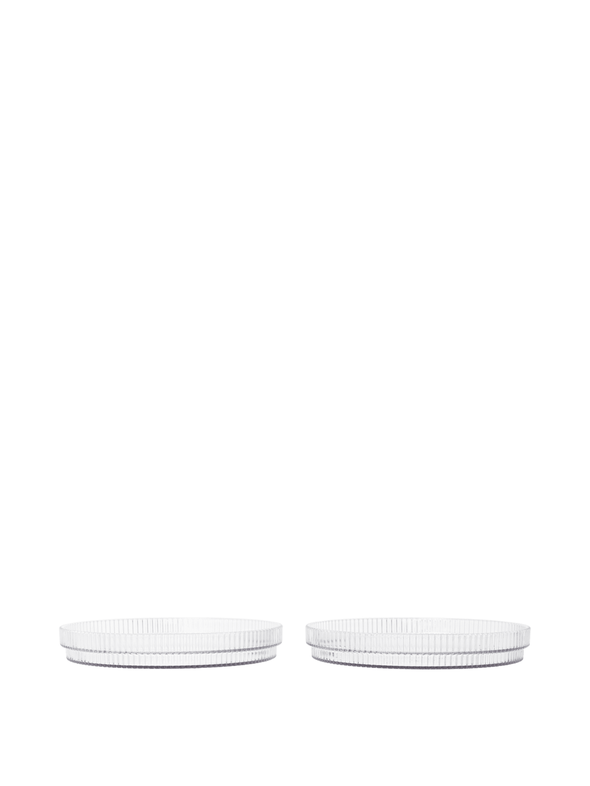 2 Assiettes en plastique transparent 16,3 x 2,4 cm Ripple - Ferm Living - The Cool Republic
