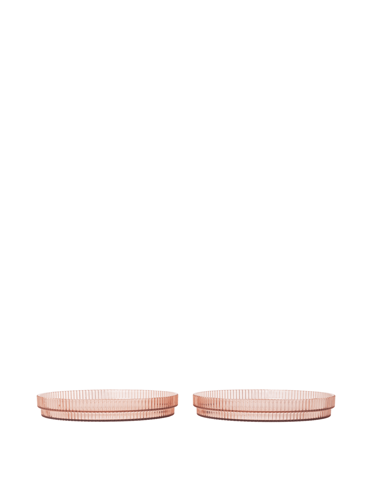 2 Assiettes en plastique transparent rose 16,3 x 2,4 cm Ripple - Ferm Living - The Cool Republic