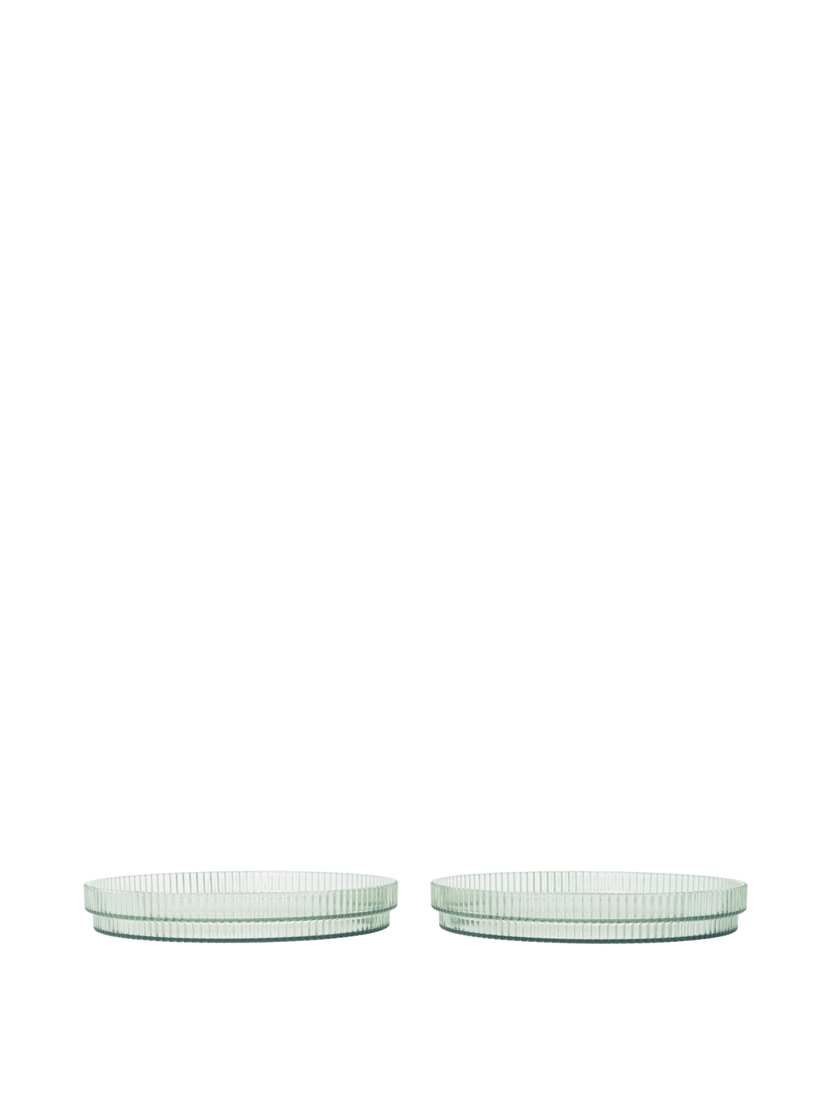 2 Assiettes en plastique transparent vert 16,3 x 2,4 cm Ripple - Ferm Living - The Cool Republic