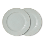 2 assiettes plates en grès bleu 26,5x2,5cm Farmhouse Ceramics - HKliving - The Cool Republic