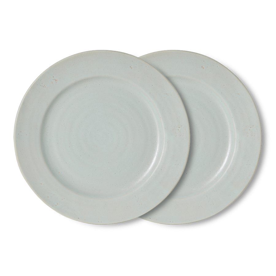 2 assiettes plates en grès bleu 26,5x2,5cm Farmhouse Ceramics - HKliving - The Cool Republic