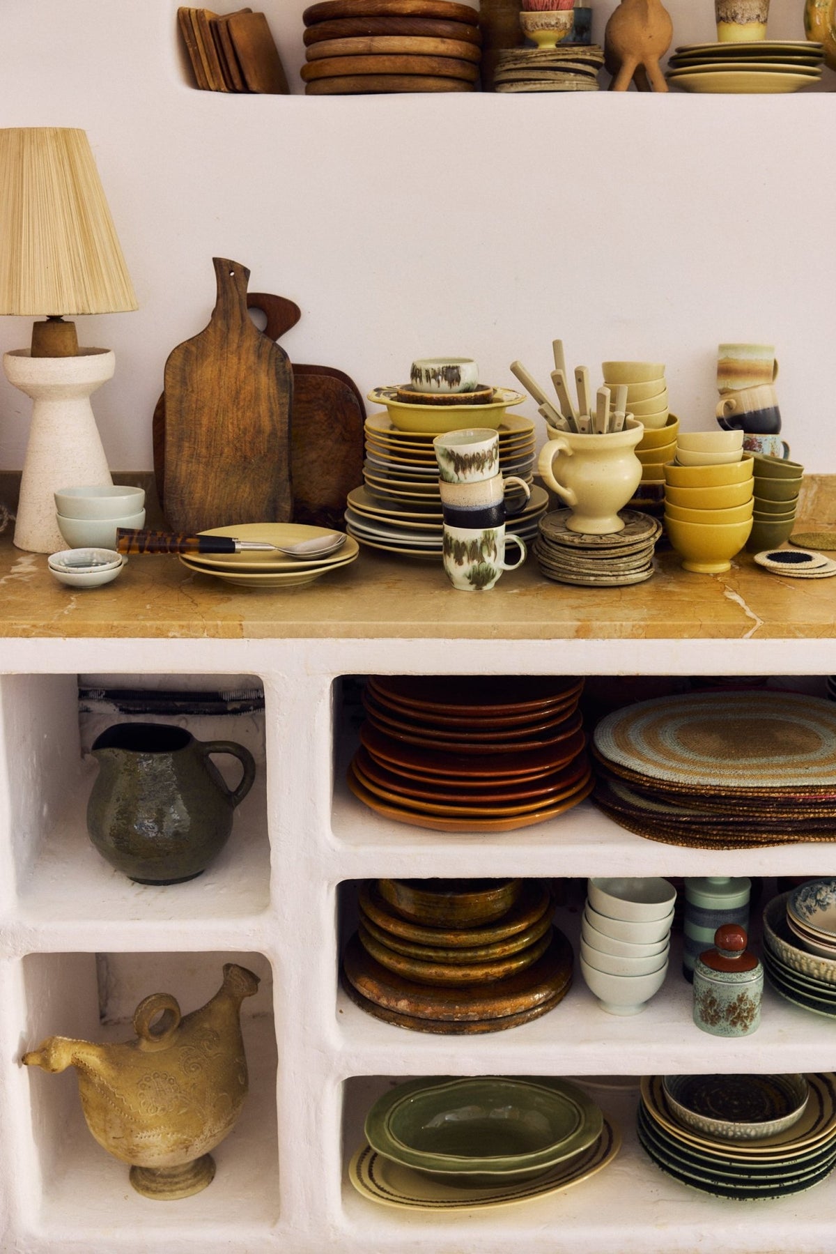 2 assiettes plates en grès jaune 26,5x2,5cm Farmhouse Ceramics - HKliving - The Cool Republic