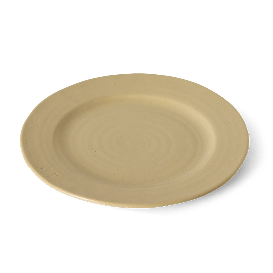 2 assiettes plates en grès jaune 26,5x2,5cm Farmhouse Ceramics - HKliving - The Cool Republic