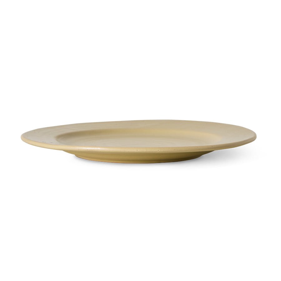 2 assiettes plates en grès jaune 26,5x2,5cm Farmhouse Ceramics - HKliving - The Cool Republic